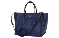 PRADA Genuine Leather Shoulder Bag Crossbody Bag Handbag Women's Dark Blue