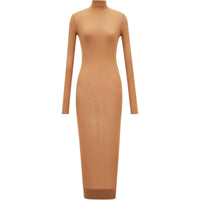 SAINT LAURENT Long Sleeved Dress Women's Caramel