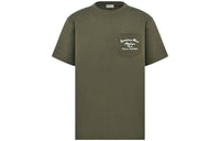 DIOR Back Letter Print Crew Neck Pullover Short Sleeved T Shirt Men's Dark Green