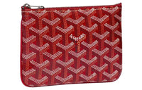 GOYARD SENAT Canvas With Calfskin Wallet Card Holder Clutch Mini Unisex Red