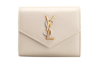 SAINT LAURENT Lambskin Wallet Women's White