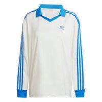 (WMNS) adidas 3-Stripes Satin Long Sleeve T-Shirt Asia Sizing 'White Blue' IR6100