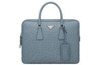 PRADA Leather Handbag Men's Sea Blue