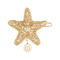 DIOR Copper Alloy Hair Clips Women's Gold