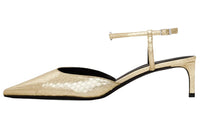 CELINE Triomphe Slim Heel Mary Jane Shoes Women's Platinum
