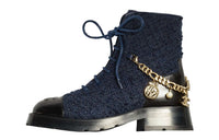 CHANEL Ankle Boots Women's Marine Blue