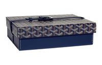 GOYARD MONTRES Canvas With Leather Wrist Watch Case Storage Box Men's Dark Blue