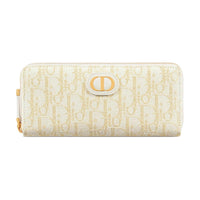 DIOR 30 Montaigne Cotton Wallet Women's Gold & White