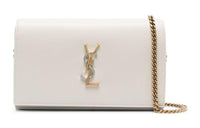 SAINT LAURENT KATE Cow Leather Crossbody Bag, Shoulder Bag Women's Ivory