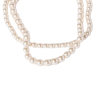 MIU MIU Synthetic Pearl Necklaces Women's Gold