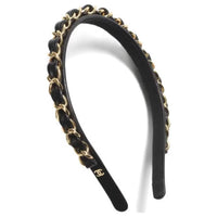 CHANEL Sheepskin Headbands Women's Black