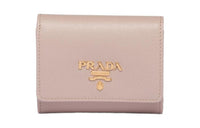 PRADA Saffiano Leather Wallet Mini Women's Light Pink