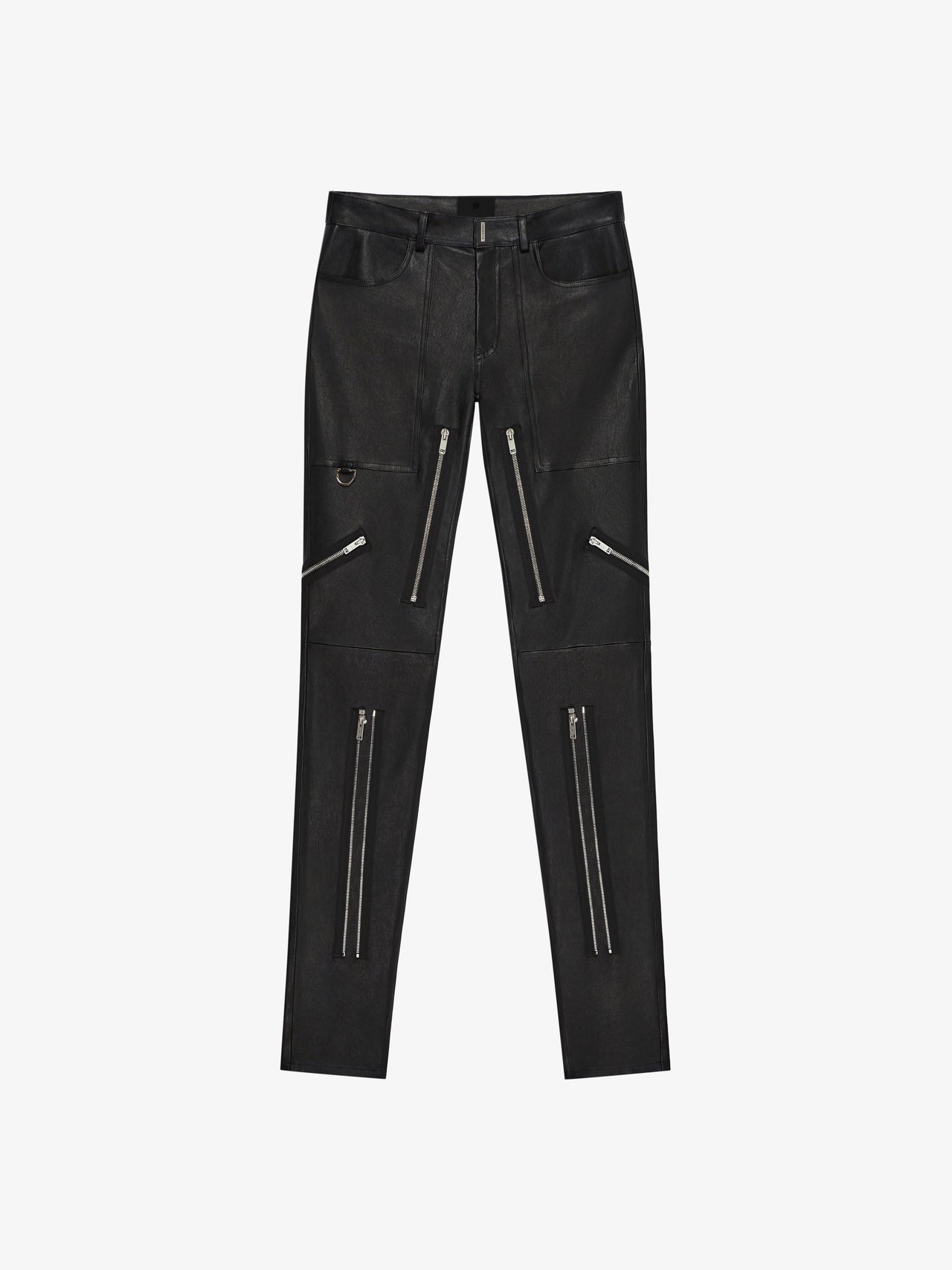 Givenchy Men's Skinny Leather Multi Zip Trousers