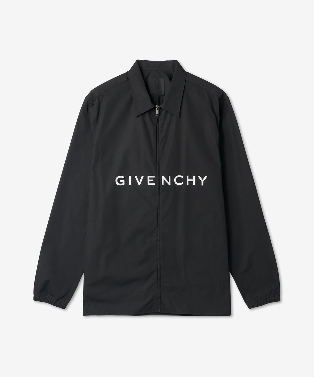 Givenchy Men's Boxy Fit Ls Zip Print Shirt