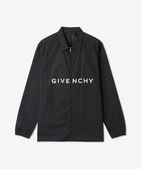 Givenchy Men's Boxy Fit Ls Zip Print Shirt