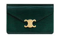 CELINE Lizard Leather Shoulder Bag Crossbody Bag Wallet Women's Amazon Green