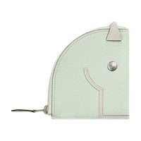 HERMES Paddock Mysore Goat Skin Wallet Women's Green & Beige