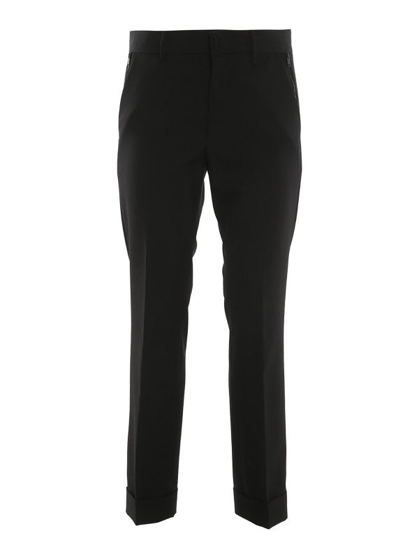 Givenchy Men's Slimfit Trousers  W/ Cuff And Zip Detail