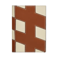 HERMES Barenia With Epsom Leather Passport Holder Women's Beige & Brown