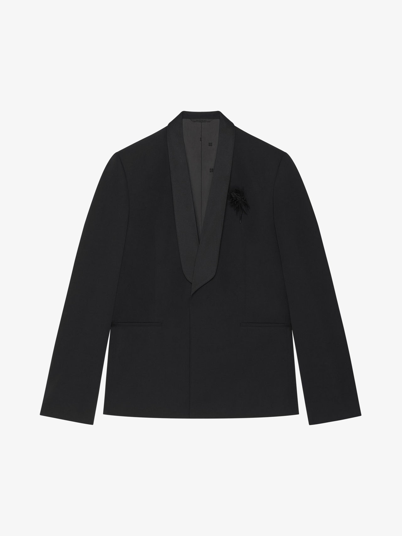 Givenchy Men's Satin Chale Lapel Jacket With Thistle