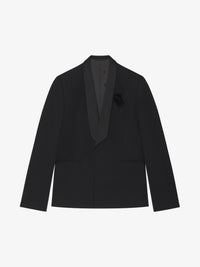 Givenchy Men's Satin Chale Lapel Jacket With Thistle