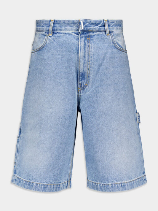 Givenchy Men's Carpenter Long Denim Shorts