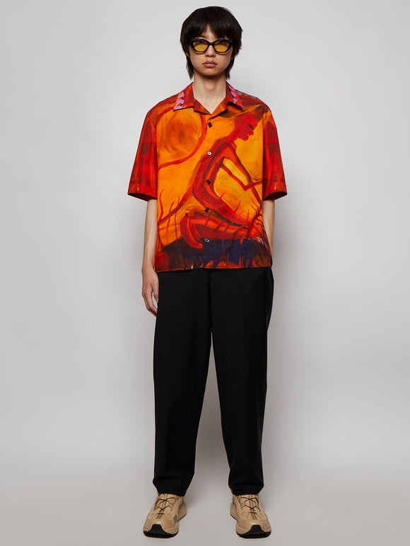 Givenchy Men's Ss Boxy Fit Shirt W/ Hawaiian Collar
