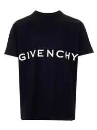 Givenchy Men's Oversized Fit Givenchy Embroidery Tshirt