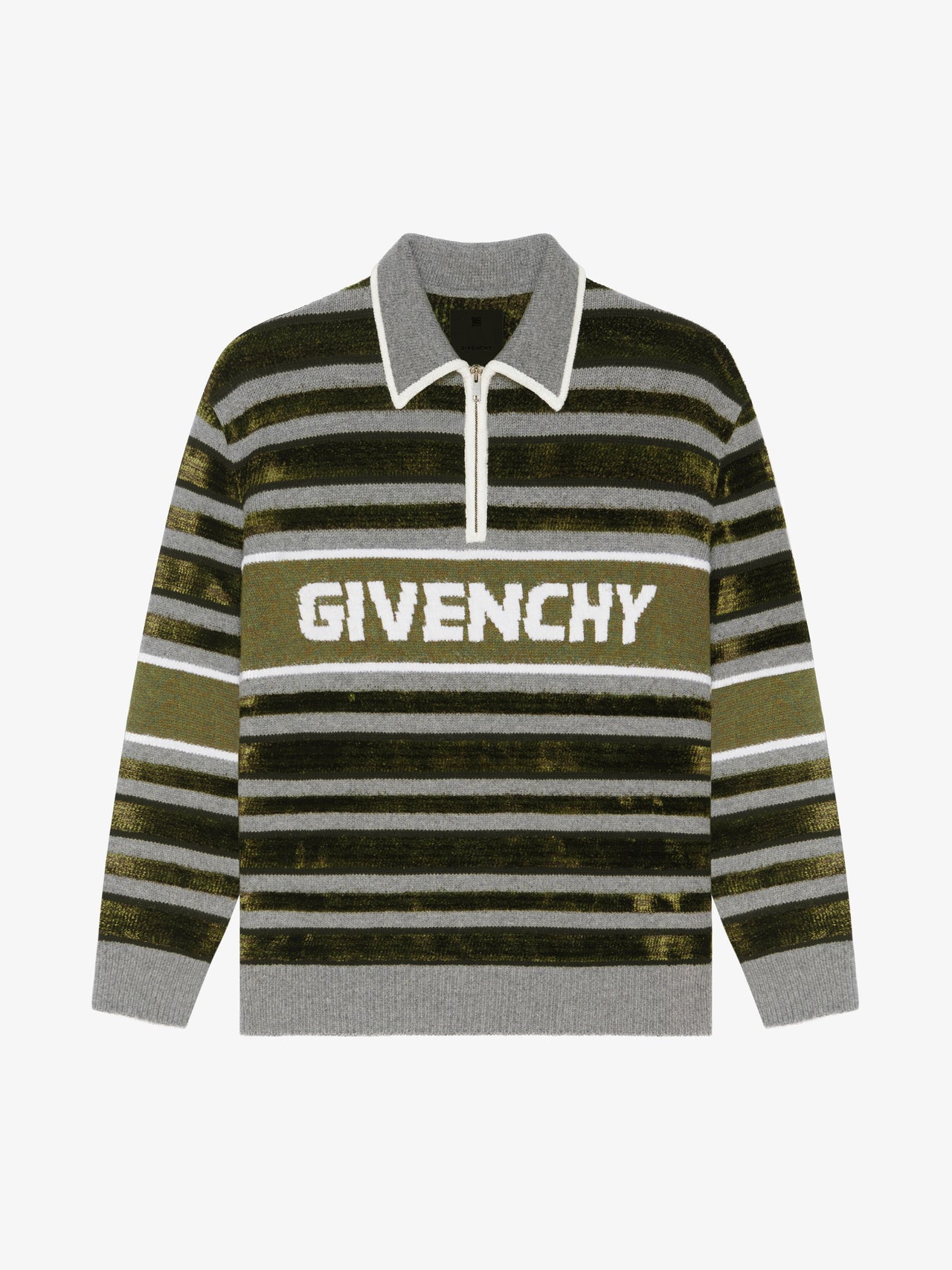 Givenchy Men's Zip Up Polo Collar Sweater