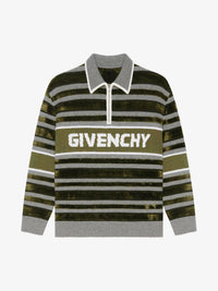 Givenchy Men's Zip Up Polo Collar Sweater