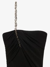 Givenchy Women's Strapless Draped Dress W/ Chain