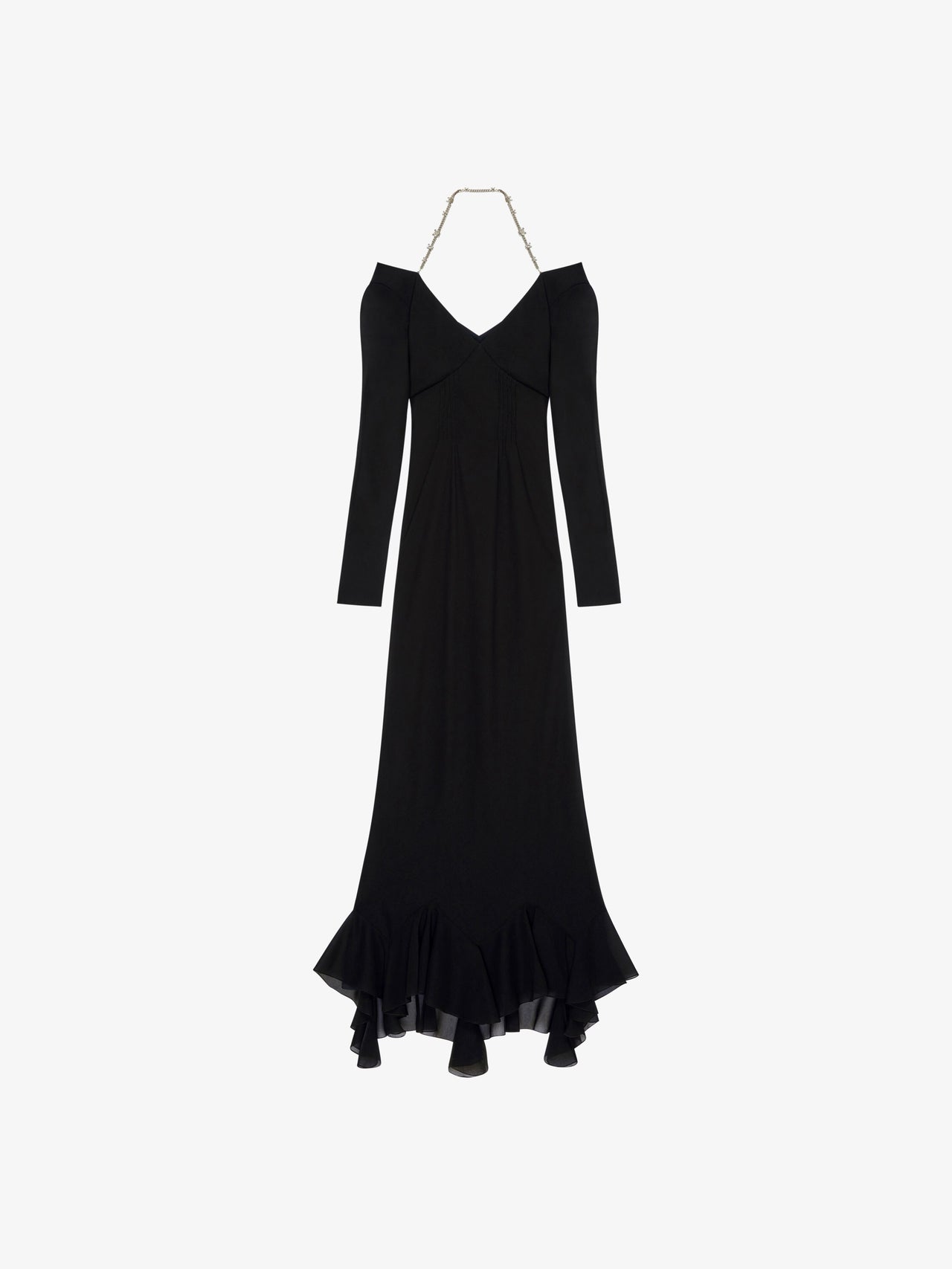 Givenchy Women's Long Sleeve Gown With Chain And Pintock