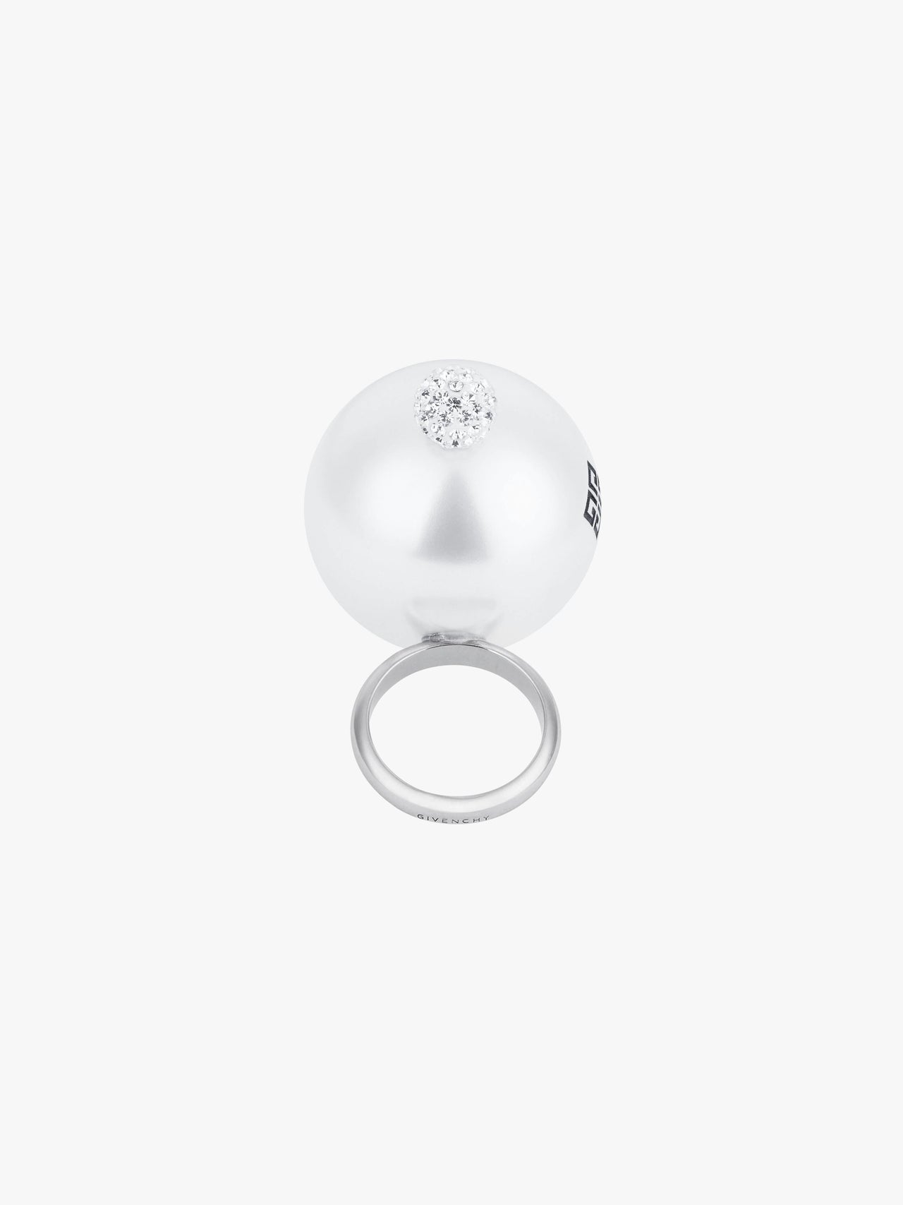 Givenchy Women's 4G Pearl Chunky Crystal Large Ring