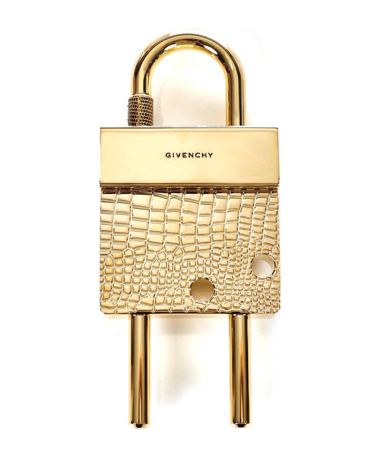 Givenchy Men's Maxi Square Padlock Croco Embossed