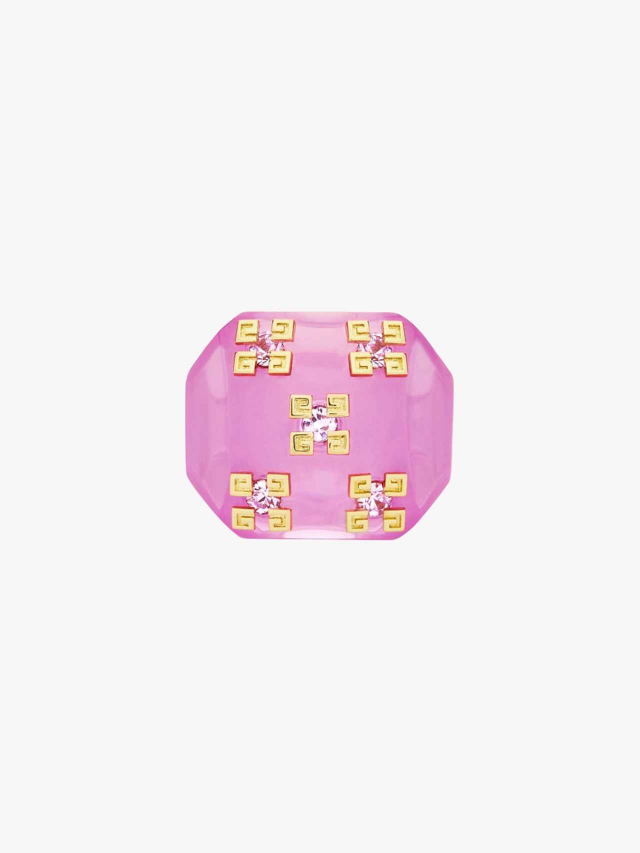 Givenchy Women's 4G Plumetis Resin Pink Ring