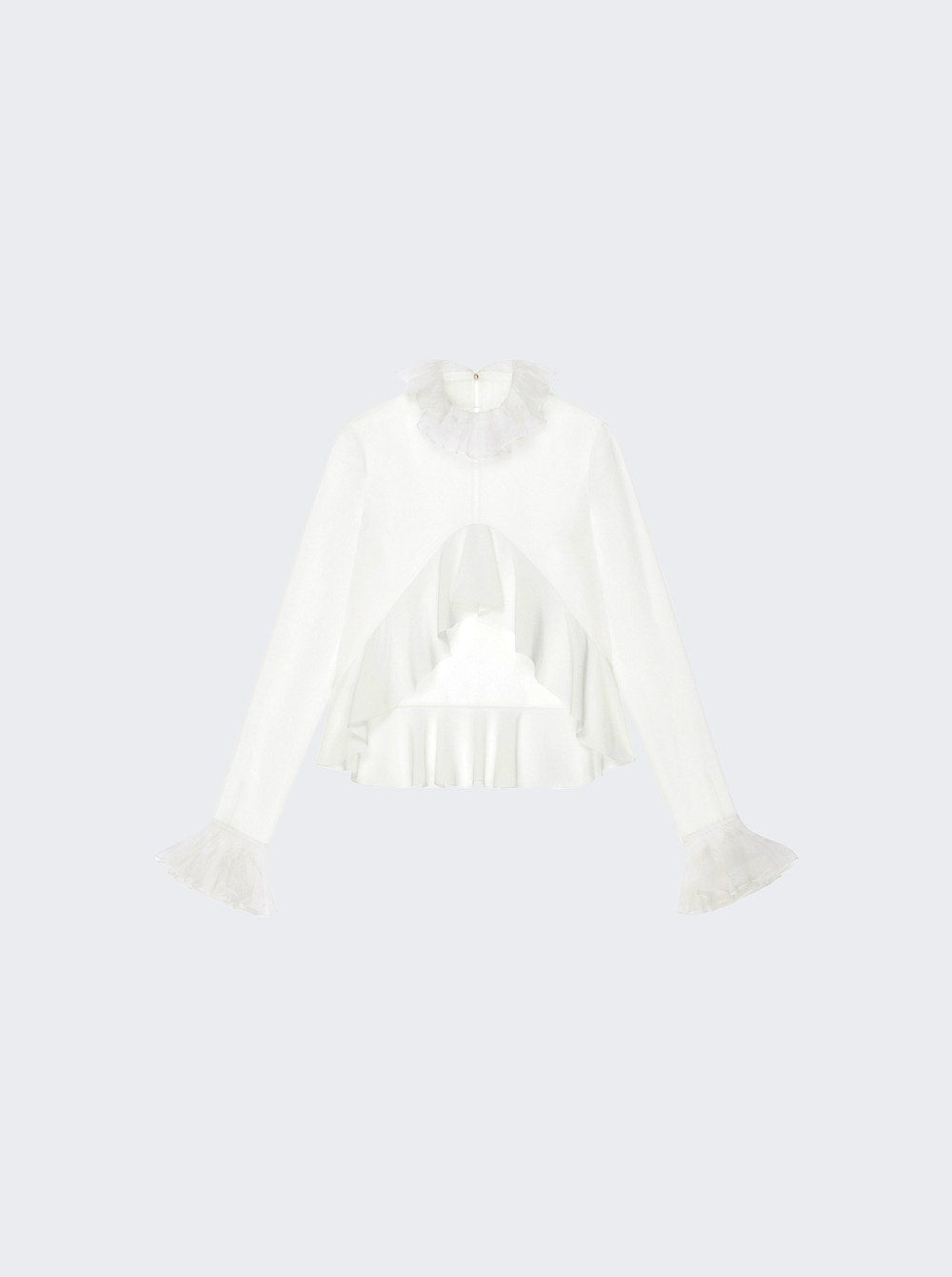 Givenchy Women's Cropped Blouse With Ruffles