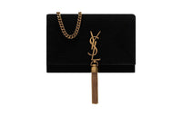 SAINT LAURENT Viscose Shoulder Bag, Crossbody Bag, Wallet Regular Women's Black