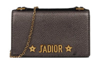 DIOR Grained Cow Leather Shoulder Bag Crossbody Bag Wallet Women's Gray