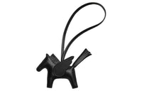 HERMES Sheepskin Pendants Unisex Small Size Pendant Black