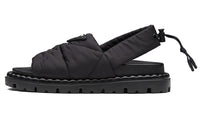 PRADA Triangle Logo Padded Chuncky Sandals 'Black' Women's