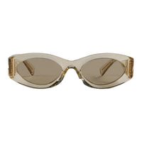 MIU MIU Acetate Oval Sunglasses Women's Brown