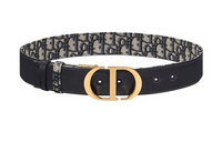 DIOR Letter Logo Leather Belts Women's Black