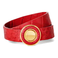 Loro Piana Cow Leather Wristbands Women's Red