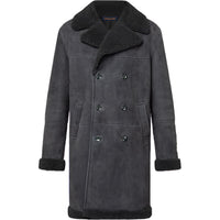 LOUIS VUITTON Double-Breasted Shearling Coat