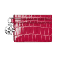 LOUIS VUITTON Crocodile Leather Card Holder Women's Rose Red