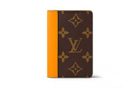 LOUIS VUITTON Men Pocket Organizer Wallet Card Holder Brown/Orange