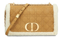 DIOR Caro Sheepskin And Wool Crossbody Bag Shoulder Bag Women's Camel