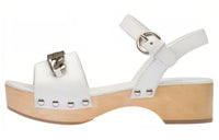 MIU MIU Zuecos Strap Sandals Women's White