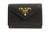 PRADA Cow Leather Wallet Women's Black