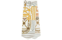 HERMES Silk Scarves Women's Gray White